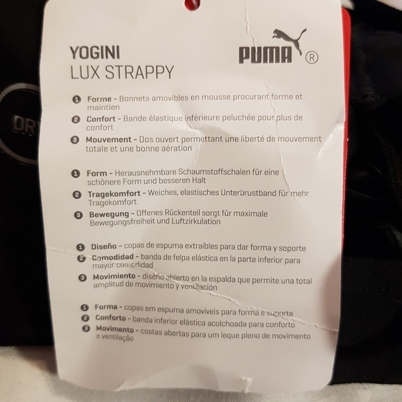 Puma women's size xs Yogini Lux Strappy padded black bra, NWT - Picture 5 of 10